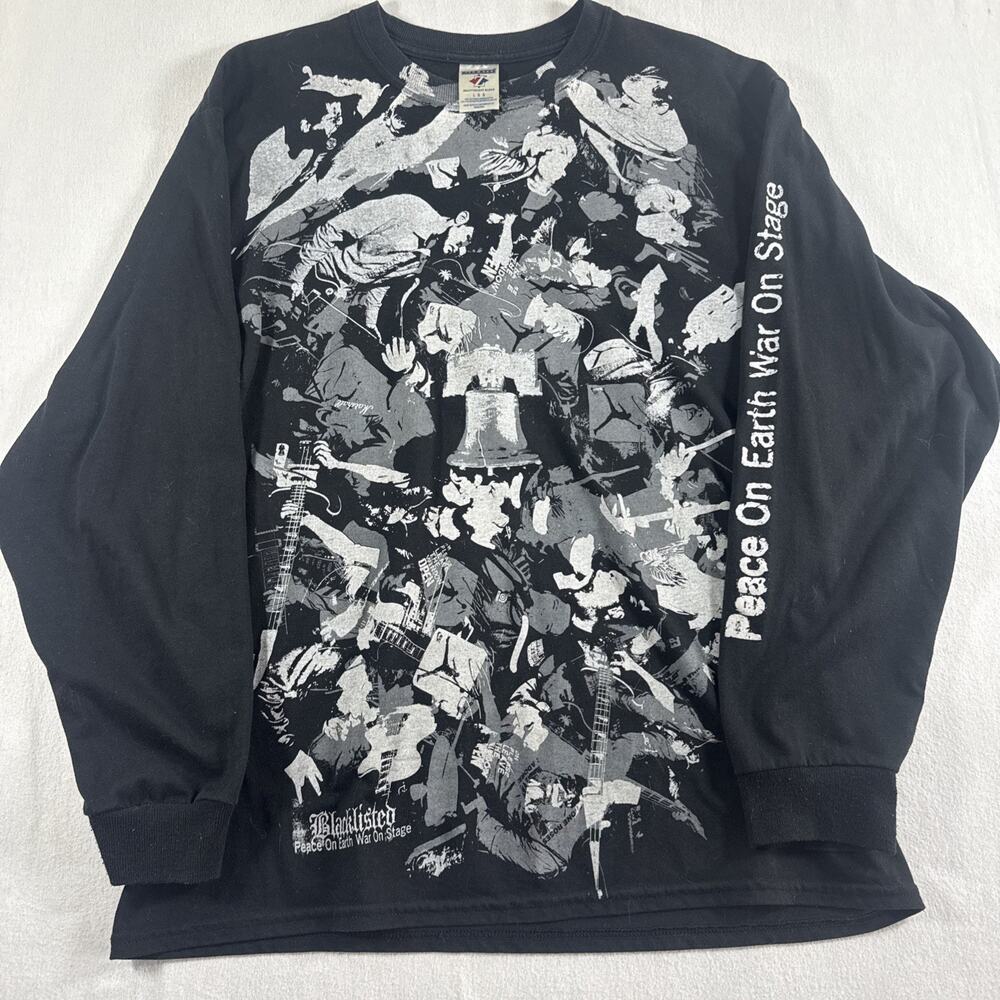 Blacklisted Band Punk Peace On Earth War On Stage Long Sleeve Mens L Hardcore